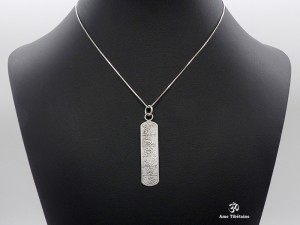 PA29 Pendentif Argent Massif Mantra Tibétain