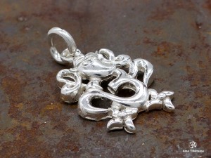 PA32 Pendentif Argent Massif Om Ganesh