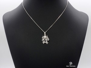 PA32 Pendentif Argent Massif Om Ganesh