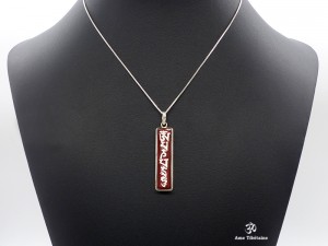 PA37 Pendentif Argent Massif Mantra Om Mani Padme Hum