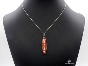 PA38 Pendentif Argent Massif Mantra Om Mani Padme Hum