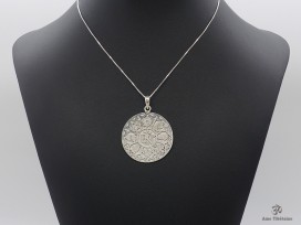 PA375 Pendentif Argent Massif Om Astamangala 