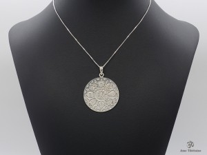 PA375 Pendentif Argent Massif Om Astamangala 