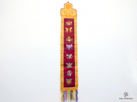 BB40 Bannière Tibétaine Signes Auspicieux du Bouddhisme