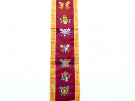 BB40 Bannière Tibétaine Signes Auspicieux du Bouddhisme