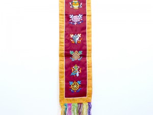 BB40 Bannière Tibétaine Signes Auspicieux du Bouddhisme