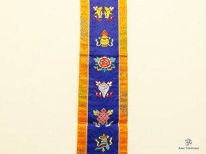 BB60 Bannière Tibétaine Signes Auspicieux du Bouddhisme