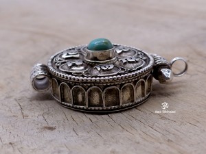 PA266 Pendentif Argent Massif Ghau Mantra Tibétain Om Mani Padme Hum