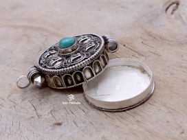 PA266 Pendentif Argent Massif Ghau Mantra Tibétain Om Mani Padme Hum