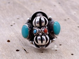 BA214 Bague Argent Massif Dorje Vajra