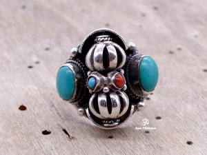 BA214 Bague Argent Massif Dorje Vajra