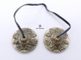 Cymbale5 Cymbale ou Tingsha Tibétaine Signes Auspicieux du Bouddhsime