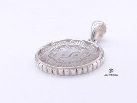 PA409 Pendentif Tibétain Argent Massif Yin Yang