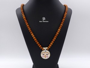 Mala160 Mala de Prières Bois de Santal Yeux de Bouddha