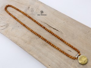 Mala160 Mala de Prières Bois de Santal Yeux de Bouddha