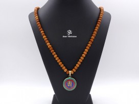Mala161 Mala de Prières Bois de Santal Om Yeux de Bouddha