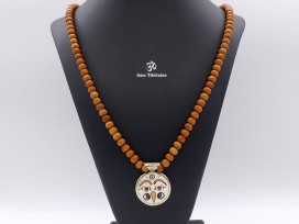 Mala164 Mala de Prières Bois de Santal Yeux de Bouddha Mantra