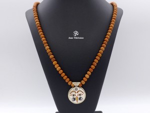 Mala164 Mala de Prières Bois de Santal Yeux de Bouddha Mantra