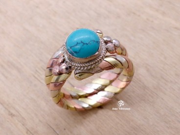 BD149 Bague Tibétaine 3 Métaux Taille 57