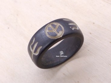 BD159 Bague Tibétaine Yin Yang. Taille 60