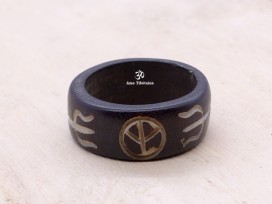 BD159 Bague Tibétaine Yin Yang. Taille 60