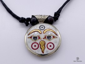 CD181 Collier Tibétain Yeux de Bouddha Stupa