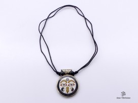 CD182 Collier Tibétain Yeux de Bouddha Om