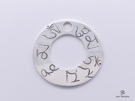 PA260 Pendentif Argent Massif Mantra Tibétain