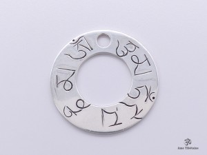 PA260 Pendentif Argent Massif Mantra Tibétain