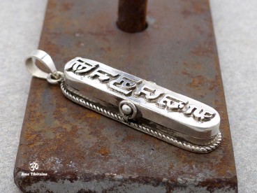 PA261 Pendentif Argent Massif Mantra Tibétain