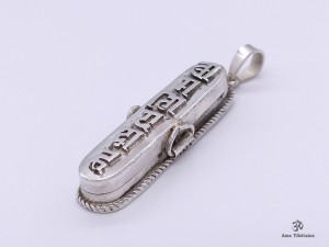 PA261 Pendentif Argent Massif Mantra Tibétain