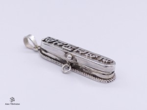 PA261 Pendentif Argent Massif Mantra Tibétain