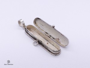 PA261 Pendentif Argent Massif Mantra Tibétain