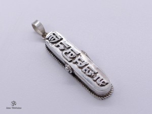 PA261 Pendentif Argent Massif Mantra Tibétain