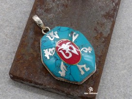 PA292 Pendentif Argent Massif Mantra Om Mani Padme Hum