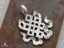 PA410 Pendentif Argent Massif Nœud Sans Fin