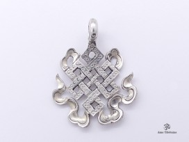 PA410 Pendentif Argent Massif Nœud Sans Fin