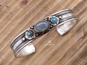 BRD254 Bracelet Tibétain Onyx