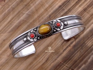 BRD258 Bracelet Tibétain Pierre
