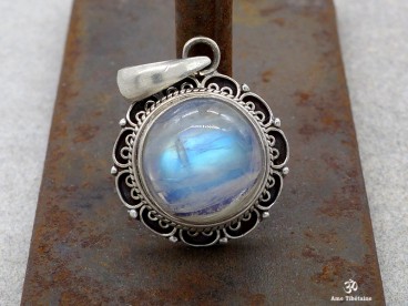 PA404 Pendentif Argent Massif Pierre de Lune