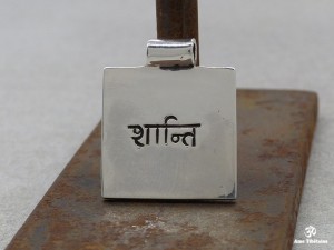 PA413 Pendentif Tibétain Argent Massif SHANTI PEACE Paix