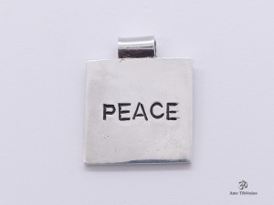 PA413 Pendentif Tibétain Argent Massif SHANTI PEACE Paix