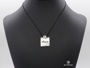 PA413 Pendentif Tibétain Argent Massif SHANTI PEACE Paix
