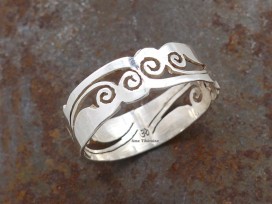BA179 Bague Tibétaine Argent Massif