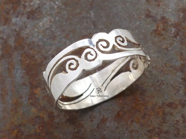 BA179 Bague Tibétaine Argent Massif