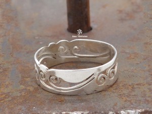 BA179 Bague Tibétaine Argent Massif