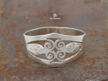 BA119 Bague Tibétaine Argent Massif