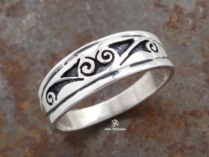 BA182 Bague Tibétaine Argent Massif