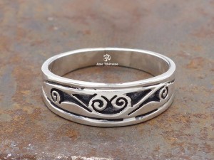 BA182 Bague Tibétaine Argent Massif
