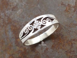 BA181 Bague Tibétaine Argent Massif